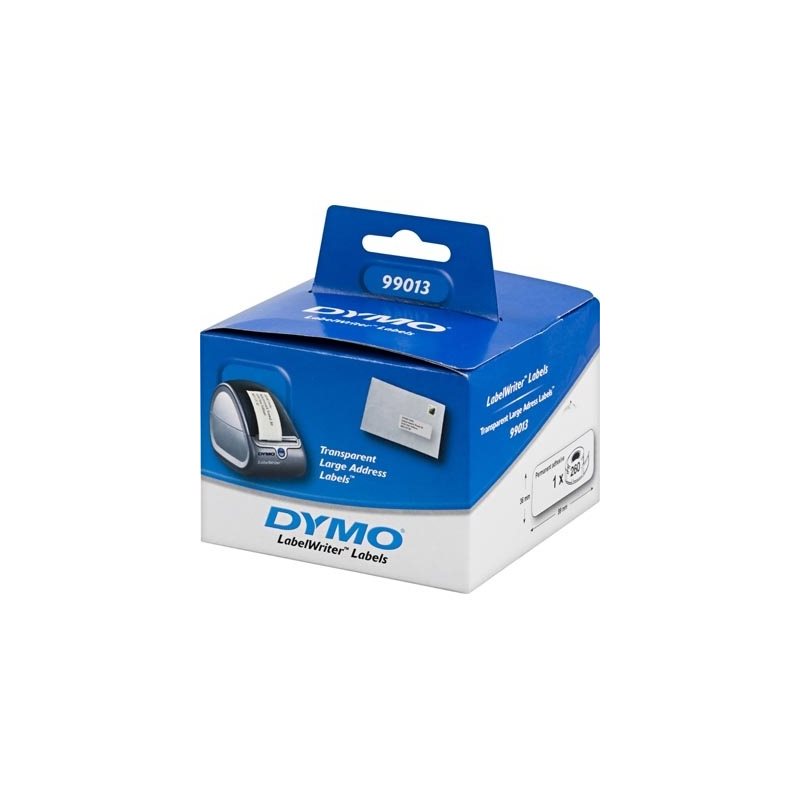 Dymo LabelWriter isot läpinäkyvät osoite-etiketit, 89x36mm, 260kpl