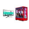 Jimm's MLG Loong:Nia Edition, pelitietokone + 34" Evnia 3000, kaareva 180Hz WQHD-pelimonitori