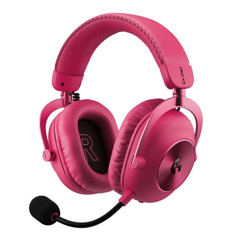 Logitech PRO X3 LIGHTSPEED, langattomat pelikuulokkeet mikrofonilla, magenta