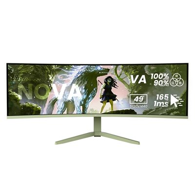 Arozzi 49" Nova VA, 165Hz (OC) UWQHD -pelimonitori, metsänvihreä