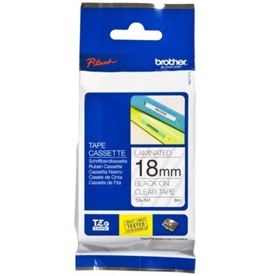 Brother TZE141 18 BLACK ON CLEAR