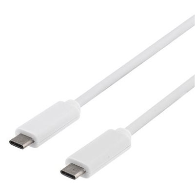 Deltaco 3.2 Gen1 USB-C -kaapeli, 1m, valkoinen