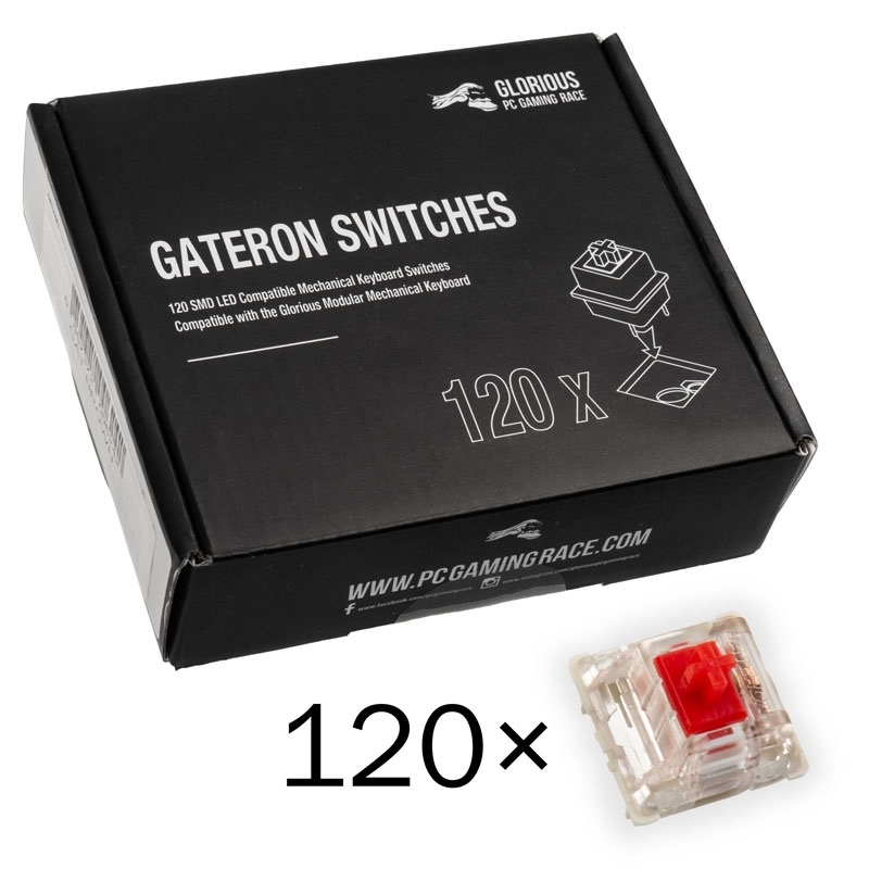 Glorious Gateron Red -kytkimet, 120 kpl
