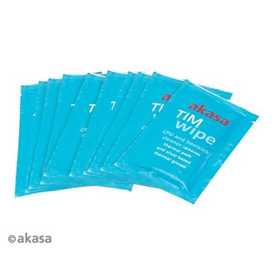 Akasa TIM Wipes -puhdistuspyyhkeet suorittimille ja jäädytyselementeille, 10kpl