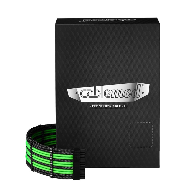 CableMod C-Series Pro ModMesh Sleeved 12VHPWR Cable Kit for Corsair RM (Black Label)/RMi/RMx (Black+ L.Green)