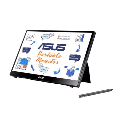 Asus 14" ZenScreen Ink MB14AHD, Full HD mobiili kosketusmonitori, musta