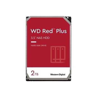 Western Digital 2TB WD Red Plus, sisäinen 3.5" kiintolevy, SATA III, 5400 rpm, 64MB