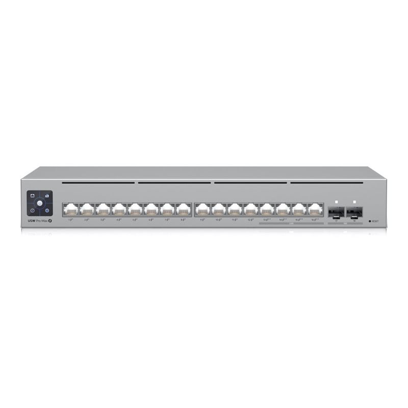 Ubiquiti Pro Max 16 PoE, 16-porttinen PoE+ -kytkin, 180W, harmaa