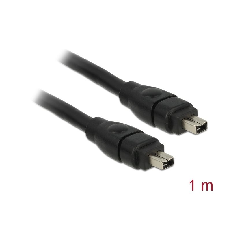 DeLock FireWire 4-pin -kaapeli,  1m, musta