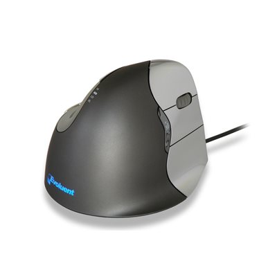 Evoluent VerticalMouse 4 Medium Wired, ergonominen pystyhiiri oikealle kädelle, USB-A, musta