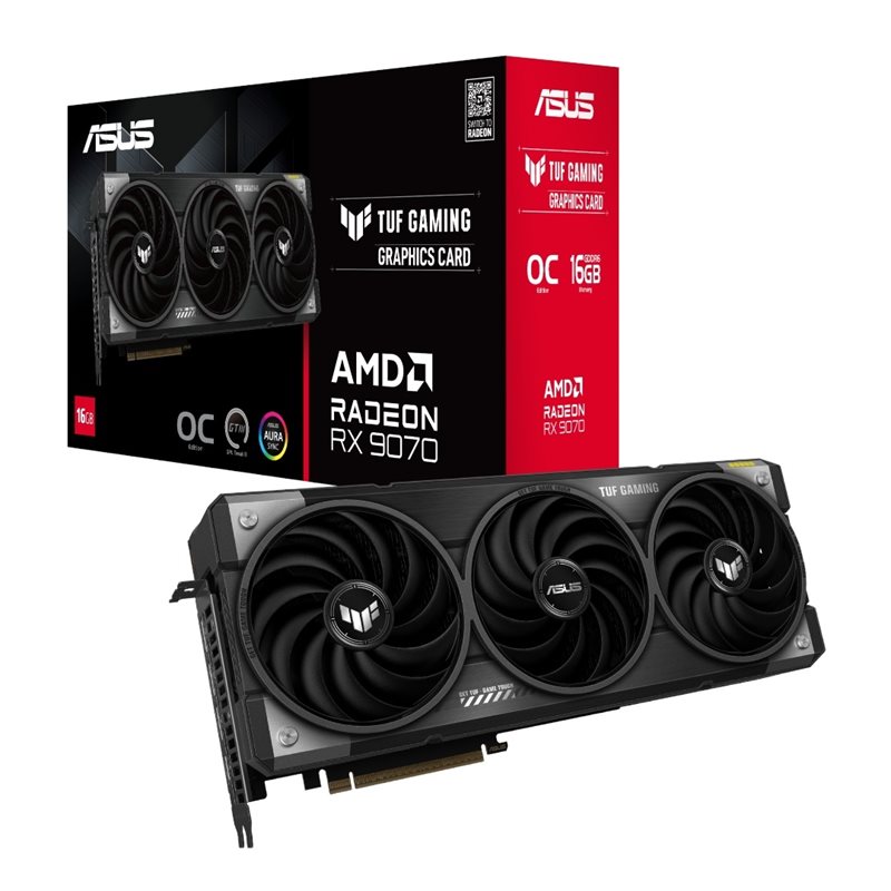 Asus Radeon RX 9070 TUF Gaming - OC Edition -näytönohjain, 16GB GDDR6