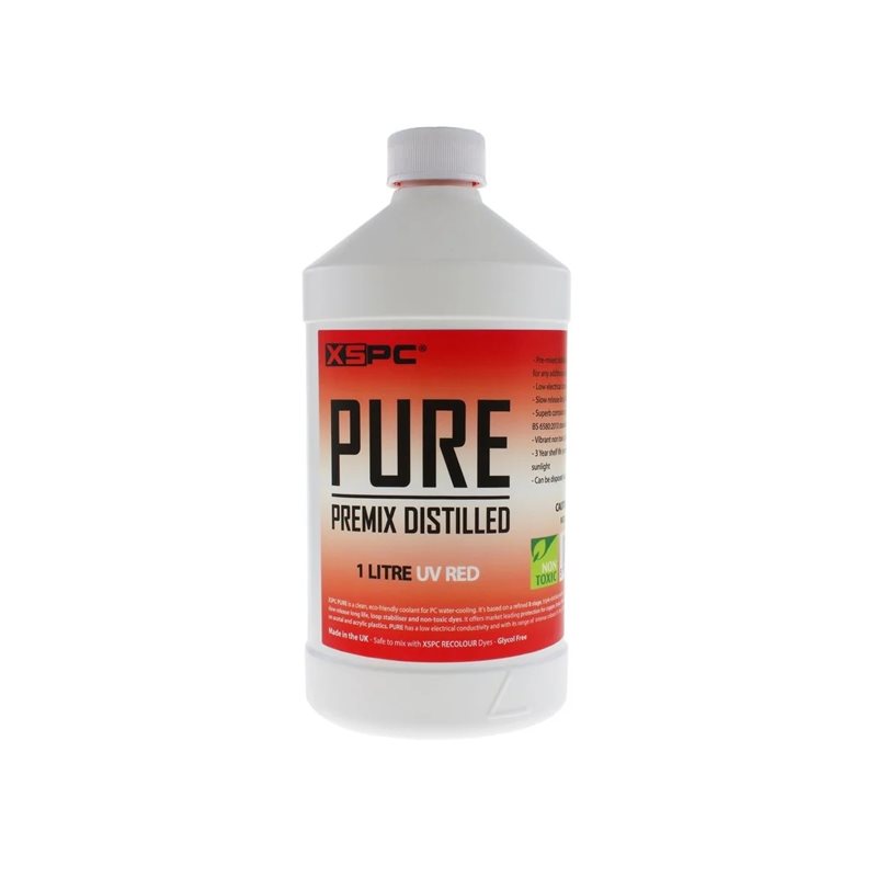 XSPC PURE Premix Distilled Coolant - UV Red -jäähdytysneste, 1l