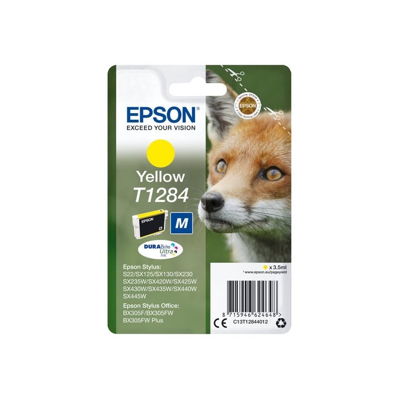 Epson T1284 DURABrite Ultra Fox -väriainekasetti, keltainen (SEC)
