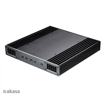 Akasa Plato X8, tuulettimeton NUC-kotelo, musta