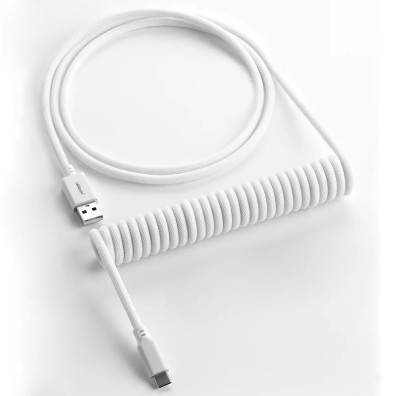CableMod Classic Coiled Keyboard Cable, USB A -> USB Type C, 150cm, Glacier White