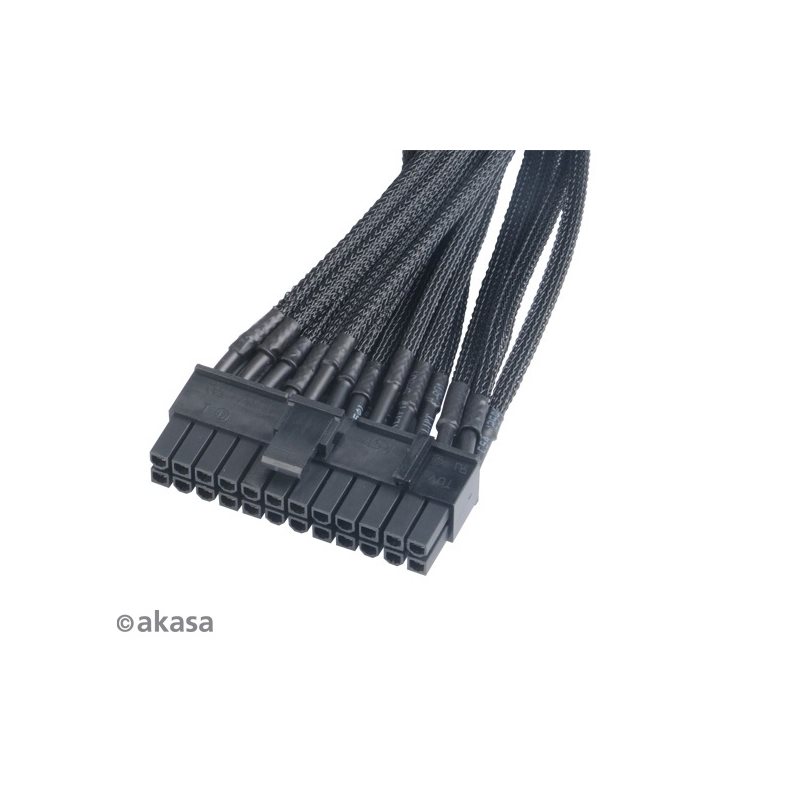 Akasa 24-pin ATX-jatkovirtakaapeli, 40cm, musta - Kuva 2