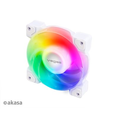 Akasa Vegas A12, 120mm PWM-laitetuuletin, aRGB, valkoinen