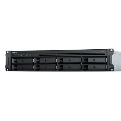 Synology RackStation RS1221+, räkkiasennettava 8-paikkainen NAS-asema, 2U, musta/harmaa