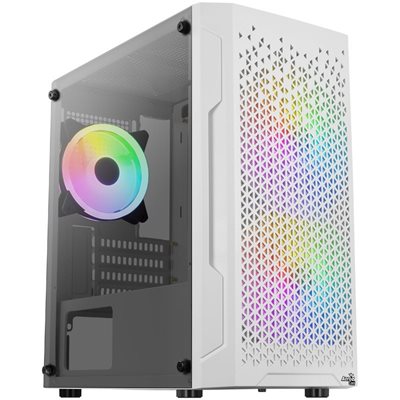 Aerocool Trinity Mini White v2, ikkunallinen mATX-kotelo, valkoinen