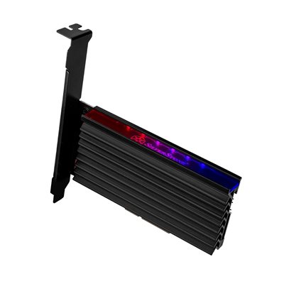 SilverStone ECM24-ARGB, M.2 NVMe SSD NGFF M key -> PCIe x4 -sovitinkortti, musta