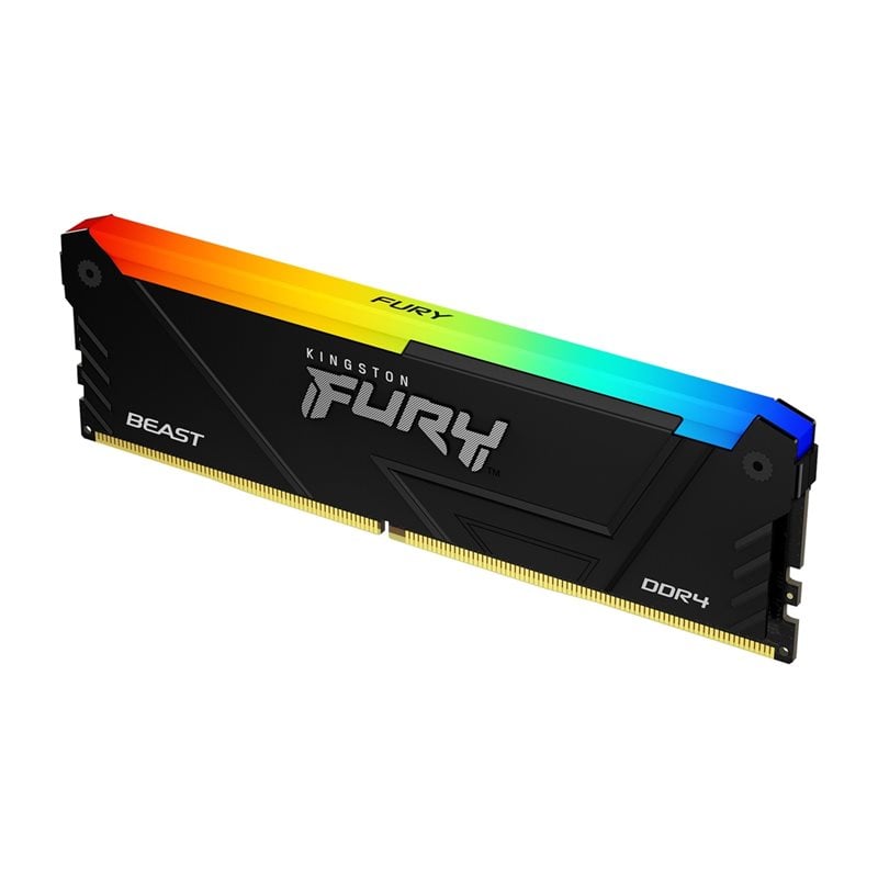 Kingston 8GB (1 x 8GB) FURY Beast DDR4 RGB, 3200MHz, CL16, 1.35V, musta