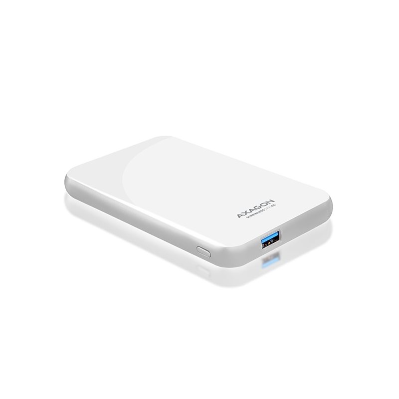 AXAGON Ulkoinen USB-A 3.0 -kiintolevykotelo 2.5" SATA III 6G HDD/SSD:lle, valkoinen/hopea