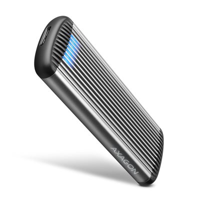 AXAGON Ulkoinen USB-A 3.2 Gen 1 -kiintolevykotelo M.2 SATA SSD-levylle, 0,6m, hopea