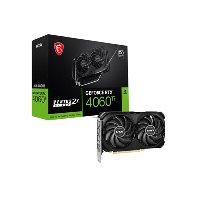 MSI (Outlet) GeForce RTX 4060 Ti VENTUS 2X BLACK OC -näytönohjain, 8GB GDDR6