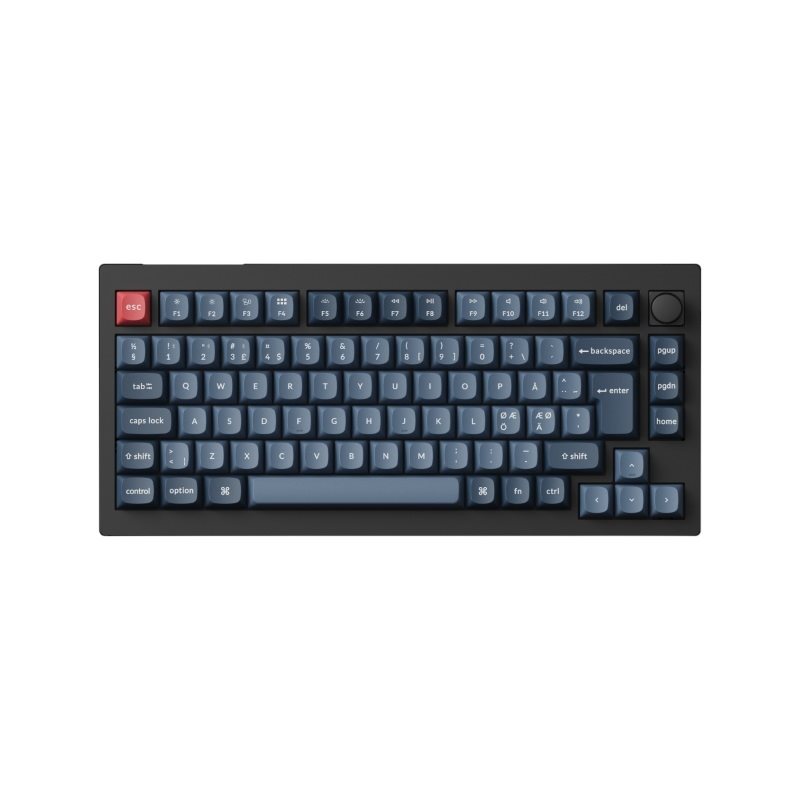 Keychron V1 Max, langaton mekaaninen näppäimistö, 75%, Gateron Jupiter Brown, Carbon Black