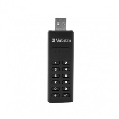 Verbatim 64GB Keypad Secure, laitesalattu 3.2 Gen1 USB-A -muistitikku, PIN-näppäimistöllä, musta