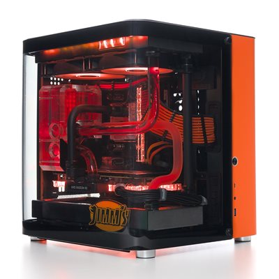 Jimm's Liquid Builds - Orange Cube, nestejäähdytetty pelitietokone
