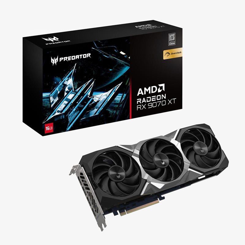 Acer (Outlet) Radeon RX 9070 XT Predator BiFrost OC -näytönohjain, 16GB GDDR6