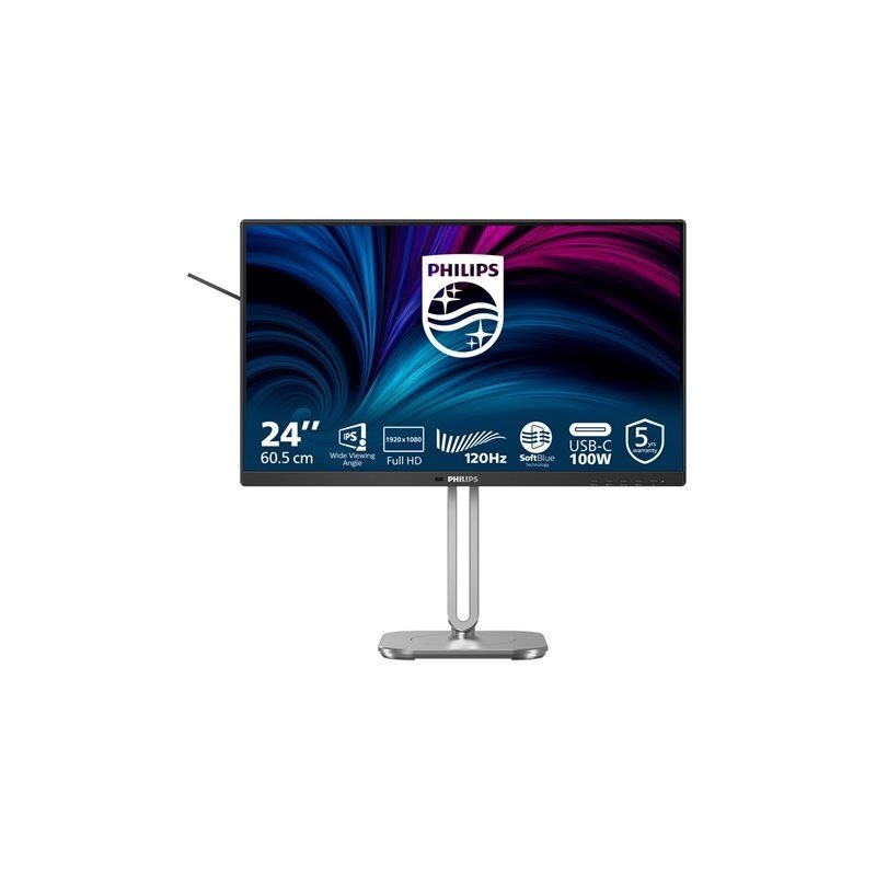 Philips 24" 4000 series 24B2U4301/00, 120Hz Full HD-monitori, musta/hopea