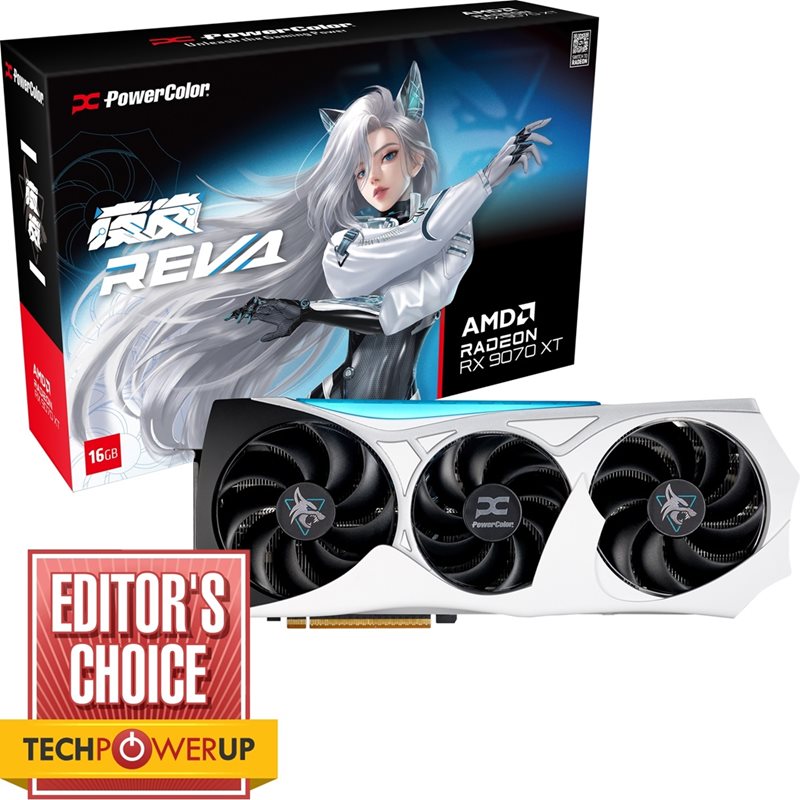 PowerColor Radeon RX 9070 XT Hellhound Reva -näytönohjain, 16GB GDDR6