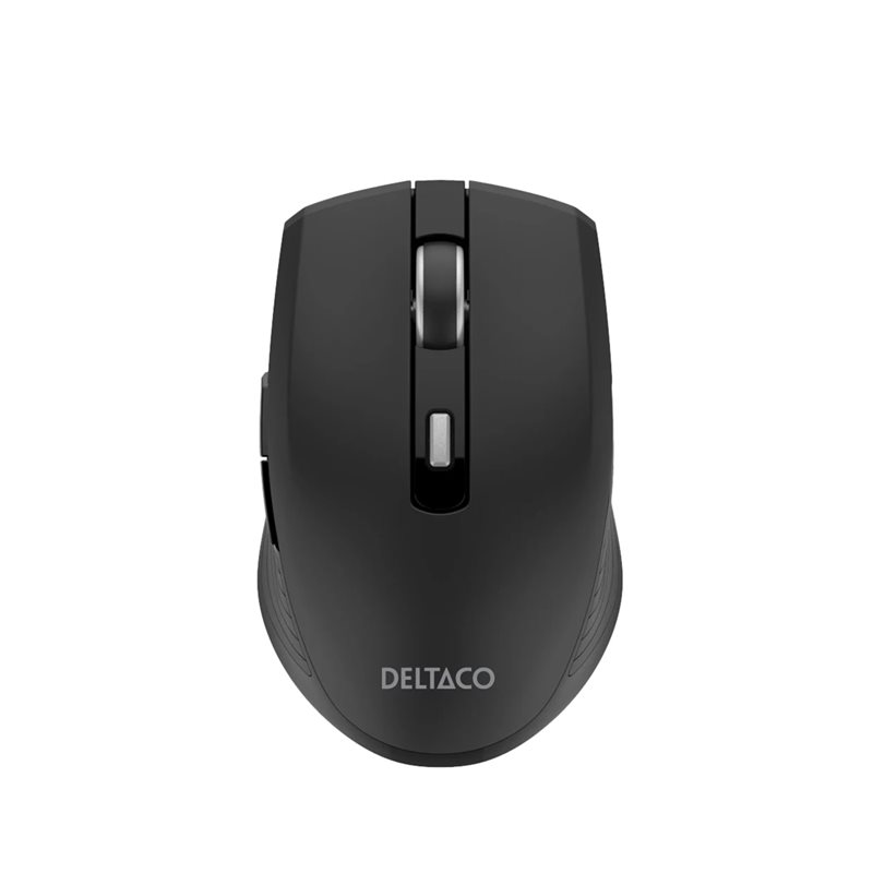 Deltaco Langaton hiiri, äänetön, 6 painiketta + rulla, Bluetooth 5.1, 1600 DPI, musta