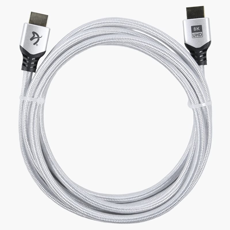 Arozzi HDMI 2.1 -näyttökaapeli, 2m, valkoinen