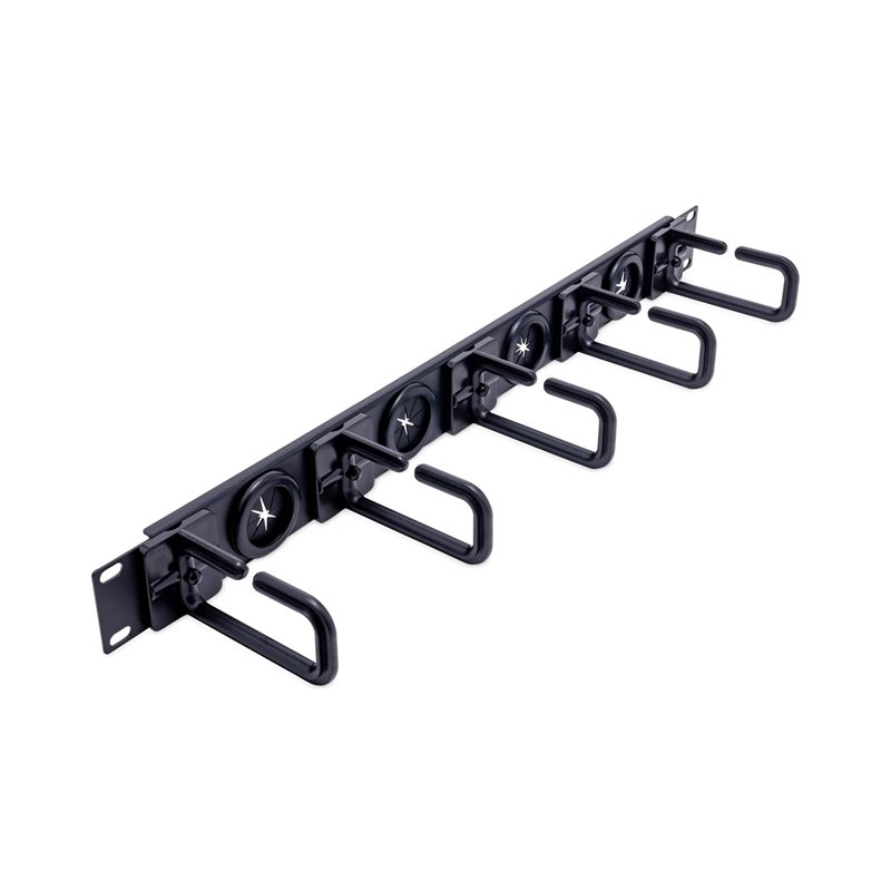 StarTech.com Kaapelinhallintapaneeli 19" räkkiin, 1U, 5 aukkoa, 4 läpivientiä, vaakatasoon, musta