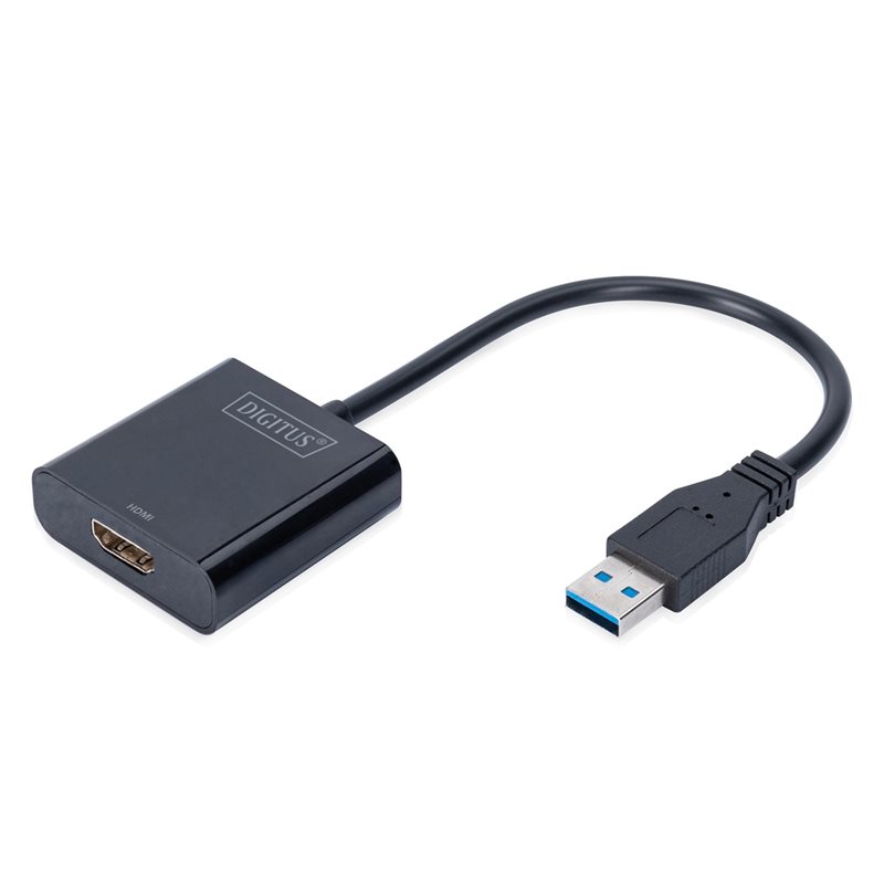 Digitus (Outlet) 3.2 Gen1 USB-A - HDIMI -näyttöadapteri, musta