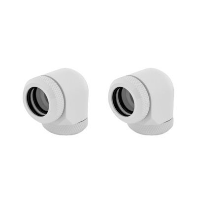 Corsair Hydro X Series XF Hardline 90° 14mm Fitting Twin Pack - White -putkiliitinsarja, 2 kpl, valkoinen