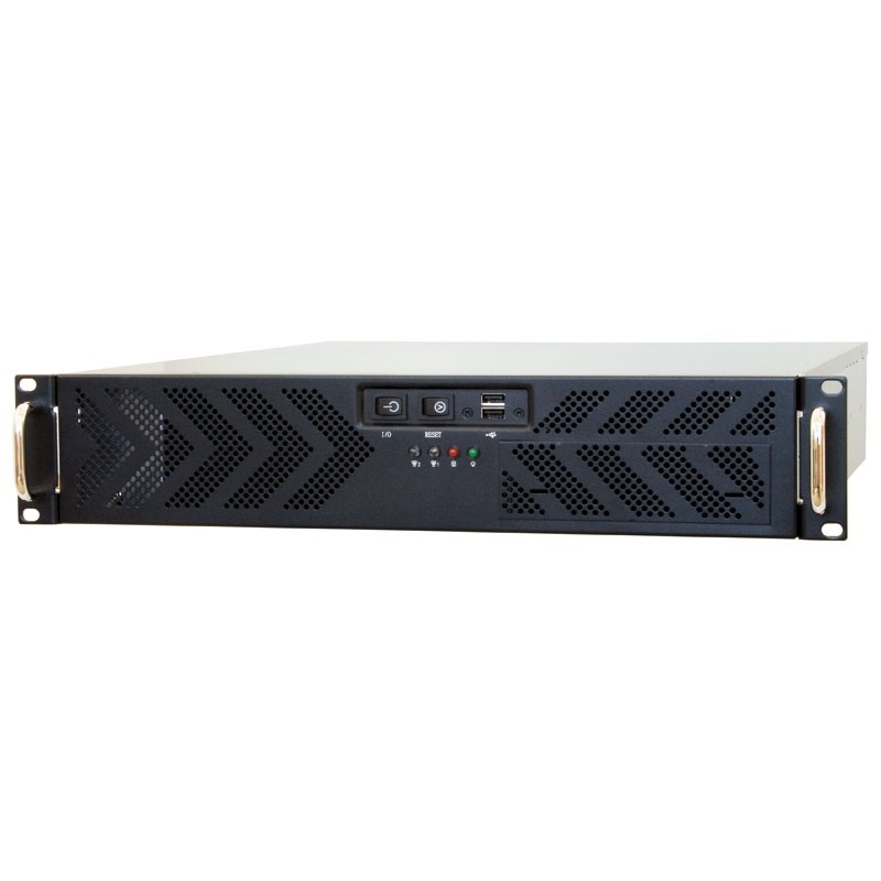 Chieftec UNC-210T-B, 19" räkkiasennettava ATX-serverikotelo, 2U, 400W, musta/harmaa
