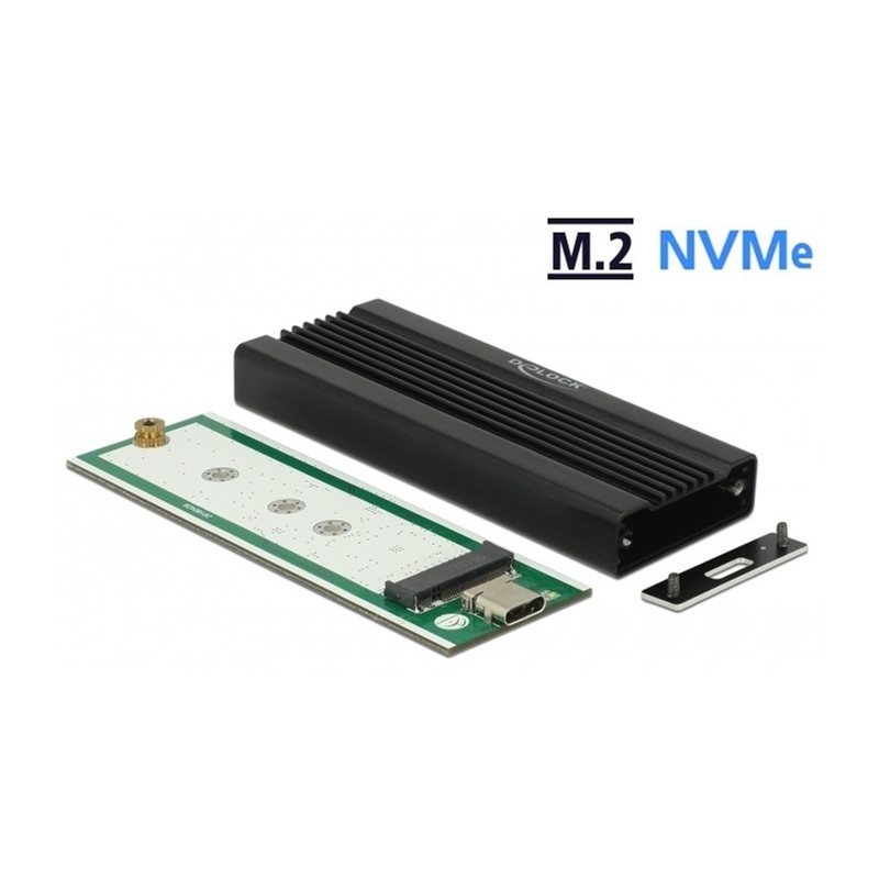 DeLock Ulkoinen kotelo M.2 NVMe PCIe SSD-levylle, USB 3.1 Gen2 Type-C naaras, musta