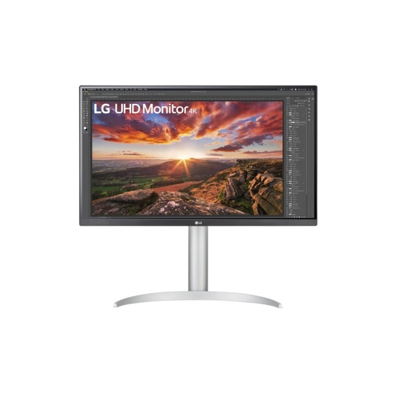 LG 27" 27UP850-W, UHD 4K -monitori, valkoinen/hopea/musta