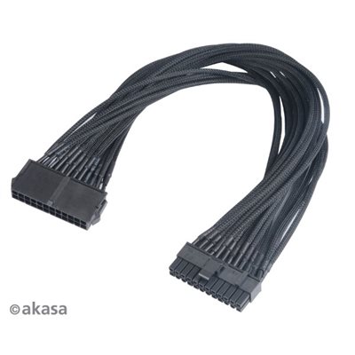 Akasa 24-pin ATX-jatkovirtakaapeli, 40cm, musta