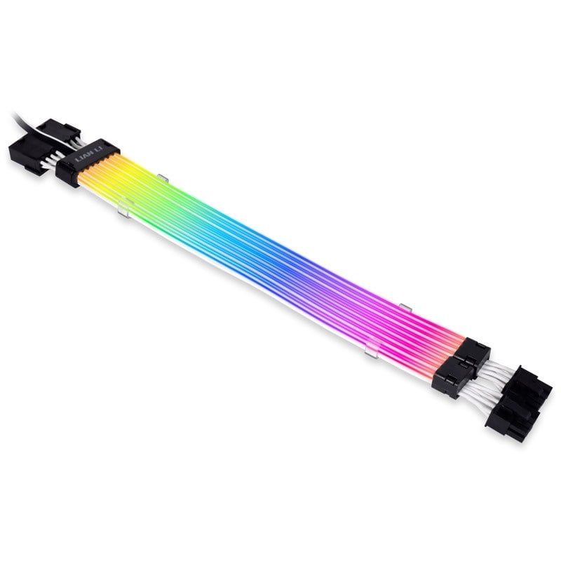 Lian Li Stimer Plus V2, 2 x 8-pin RGB-valaistu näytönohjaimen virtakaapeli, 300 mm
