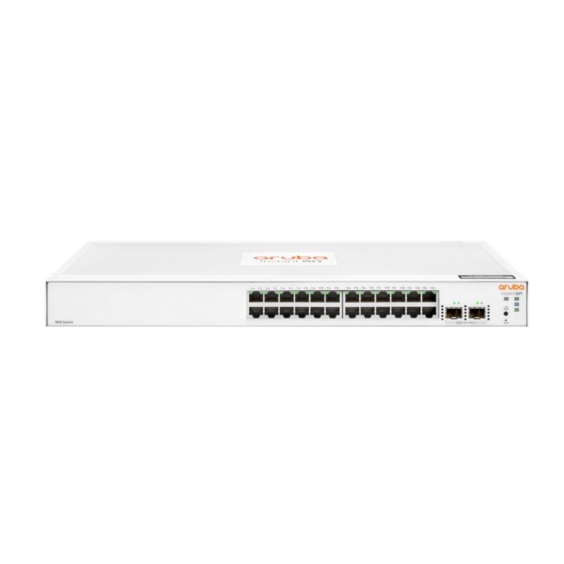 HP Enterprise Aruba Instant On 1830 24G 2SFP Switch, räkkiasennettava kytkin, 1U, valkoinen
