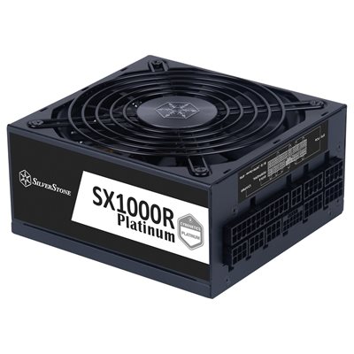 SilverStone 1000W SX1000R Platinum, SFX-virtalähde, PCIe 5.0, Cybenetics Platinum, musta