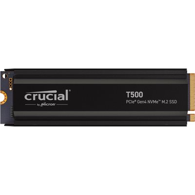 Crucial 1TB T500 with Heatsink, PCIe Gen4 NVMe M.2 SSD-levy, M.2 2280, 6800/7300 MB/s