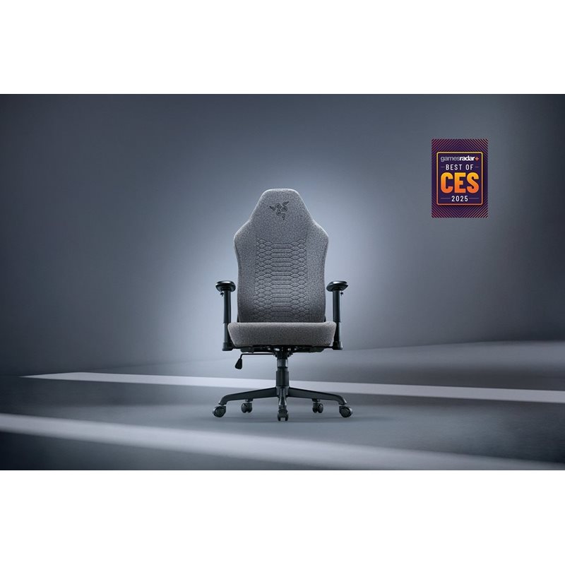 Razer Iskur V2 X - Light Gray Edition, kangasverhoiltu pelituoli, harmaa