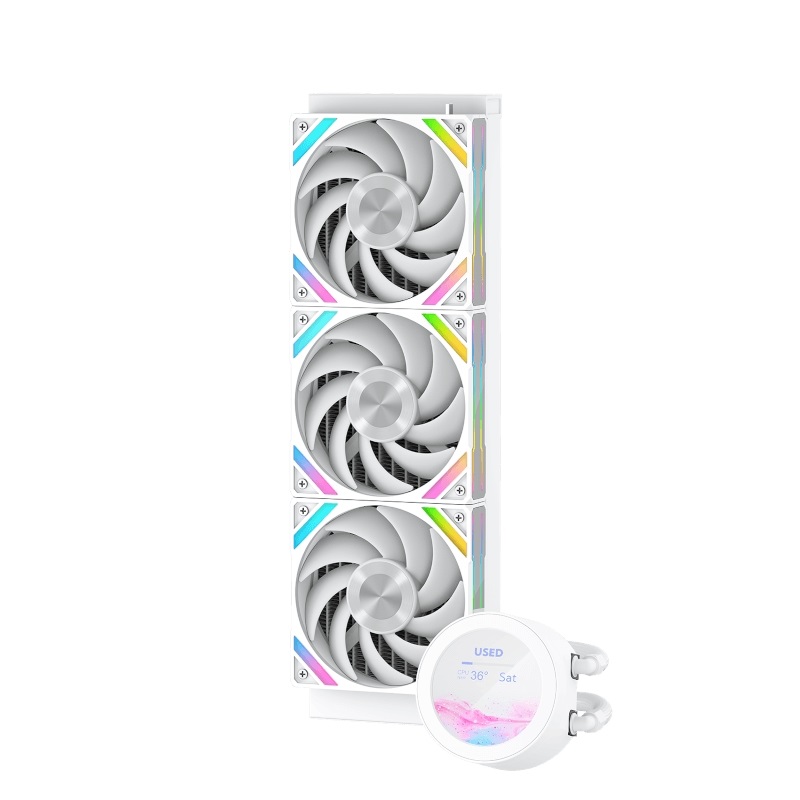 SAMA Q70 White, 360mm AIO-nestejäähdytysratkaisu prosessorille, valkoinen