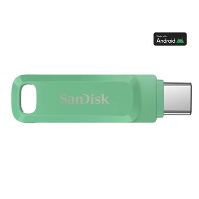 Sandisk 256GB Ultra Dual Drive Go, 3.2 Gen1 USB-C+A -muistitikku, jopa 400 MB/s, Absinthe Green/vihreä